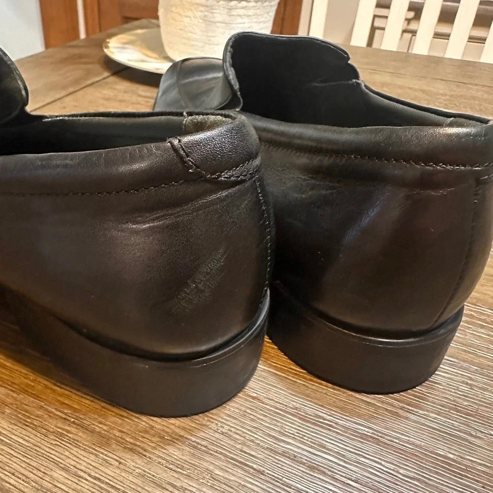Calibrate Black Leather Slip On Loafers Dress Shoes Business Casual Mens Size 10